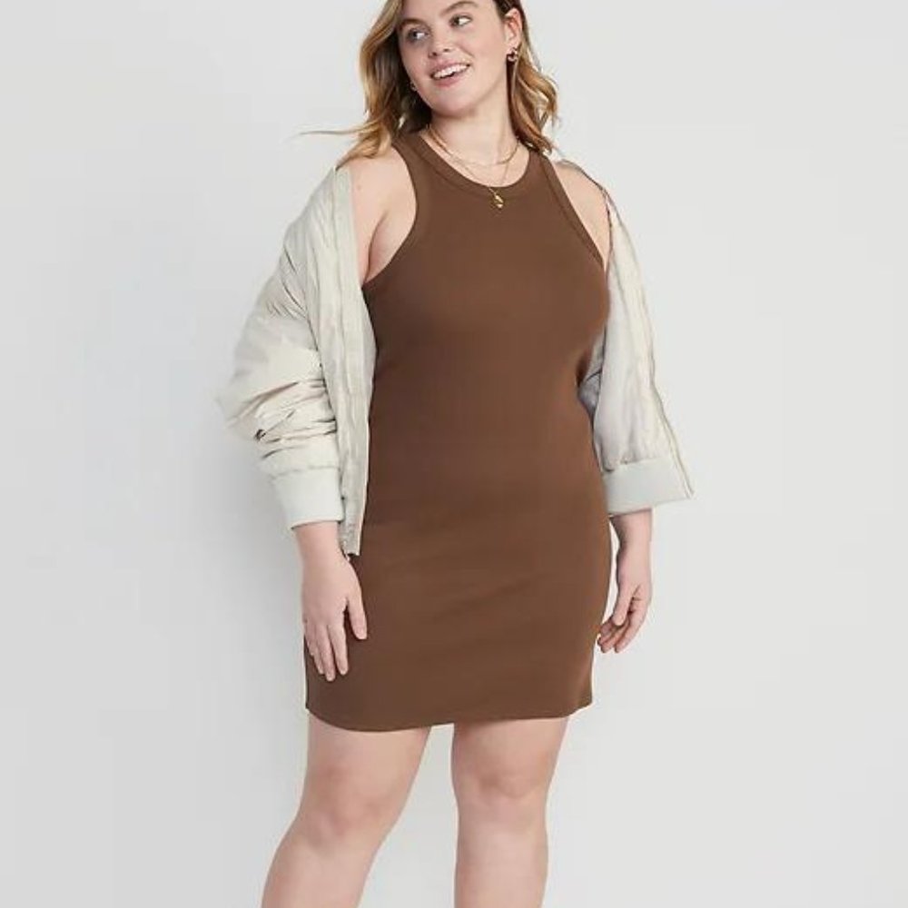 NEW Old Navy Fitted Sleeveless Rib-Knit Mini Dress for Women - Picture 3 of 7